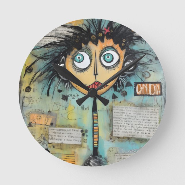 ArtLady 21 Charming och bedrövad Rund Klocka (Framsida)