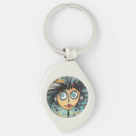 ArtLady 21 Charming och bedrövad Swirl Silverfärgad Nyckelring