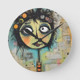 ArtLady 22 Charming och bedrövad Rund Klocka