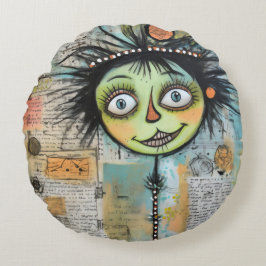 ArtLady 23 Charmerande och slitna Rund Kudde