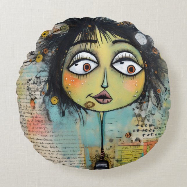 ArtLady 26 Charmig och slitna Rund Kudde (Framsidan)