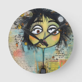 ArtLady 26 Charming och bedrövad Rund Klocka