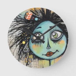 ArtLady 2 Charmerande och förfallen Rund Klocka