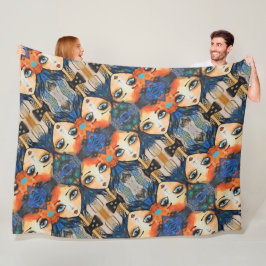 ArtLady 31 Charmerande och slitna Fleecefilt