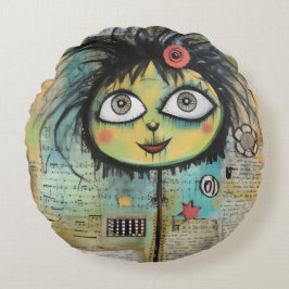 ArtLady 4 Charmerande och förfallen Rund Kudde