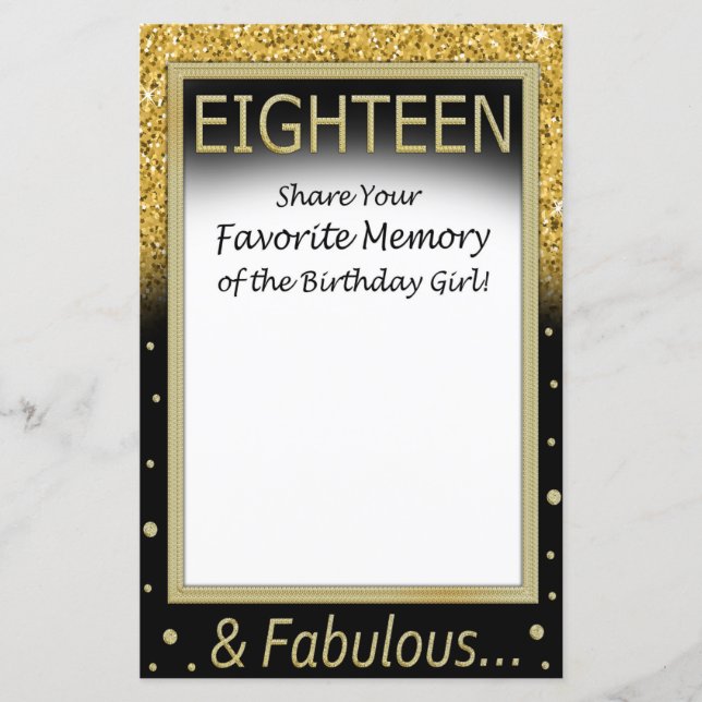 Arton favoritminnen från födelsedagsflickan (Framsida)