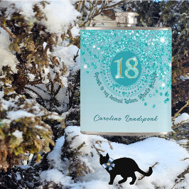 Arton och skalblått Glitter och dryck Fickplunta