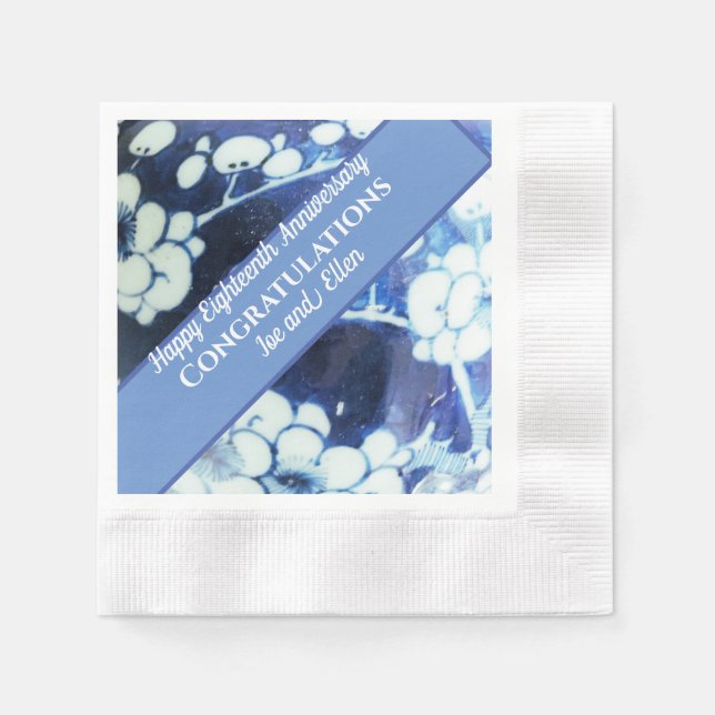 Artonde bröllopsdag  pappersservett (Framsidan)