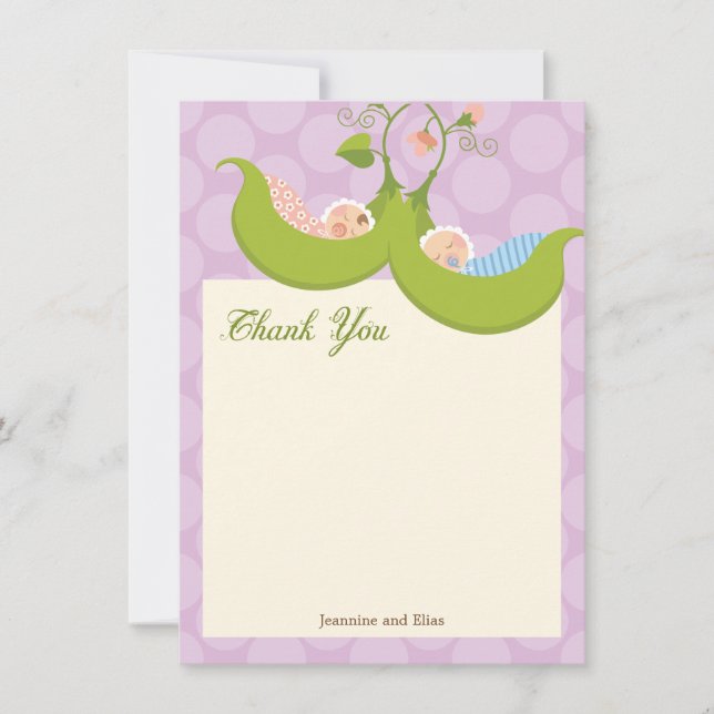 Ärtor i en pod kopplar samman tack för (Framsida)