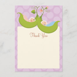 Ärtor i en pod kopplar samman tack för kort