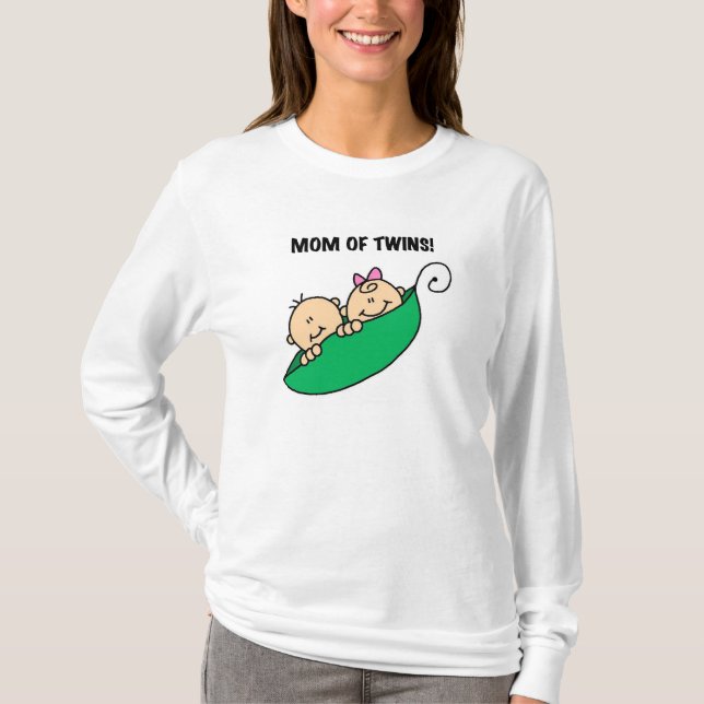 Ärtor i en podmamma av twillingar t-shirt (Framsida)