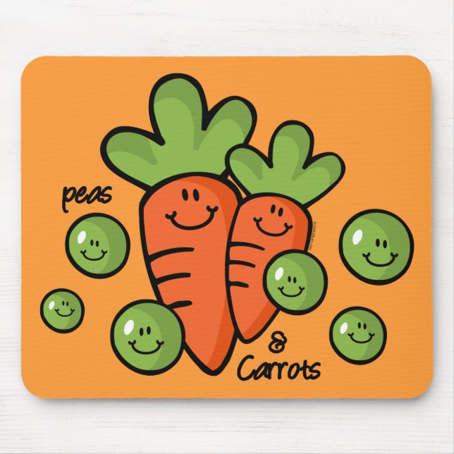 Ärtor och morötter musmatta (Framsidan)