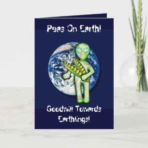 Ärtor på jord! Goodwill in mot Earthlings! Helgkort
