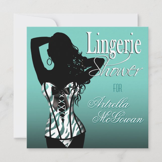 Artrella anpassningsbar Bombshell Lingerie Zebra C Inbjudningar (Framsida)