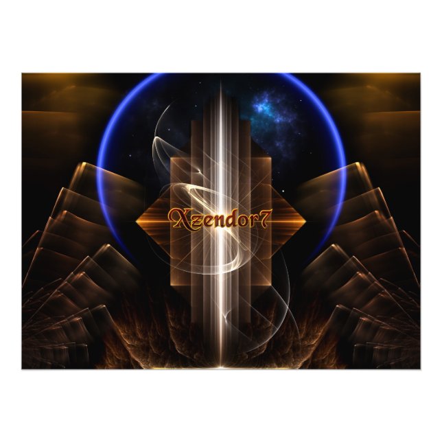 Artrilliska domän för Xzendor7 Fractal Art Fototryck (Framsidan)