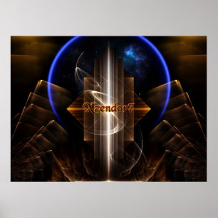 Artrilliska domän för Xzendor7 Fractal Art Poster