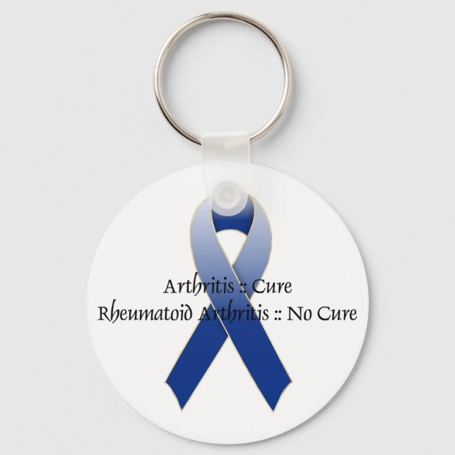 Artrit Blue Ribbon Awareness Design 4 Nyckelring (Framsida)