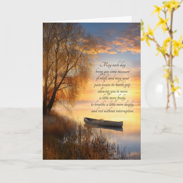 Artrit Kanot på sjön Sentimental Återhämtning Kort (Gul blomma)