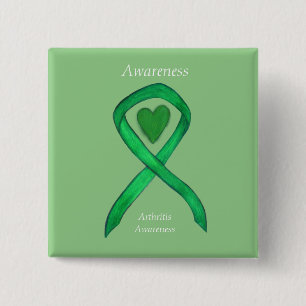 Artrit - medvetenhet Hjärtat Ribbon Stift Knapp