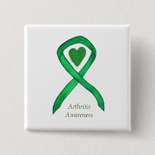 Artrit - medvetenhet Hjärtat Ribbon Stift Knapp
