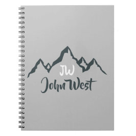 Artritat bergsområde, anpassbart monogram anteckningsbok