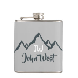 Artritat bergsområde, anpassbart monogram fickplunta