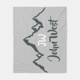 Artritat bergsområde, anpassbart monogram fleecefilt