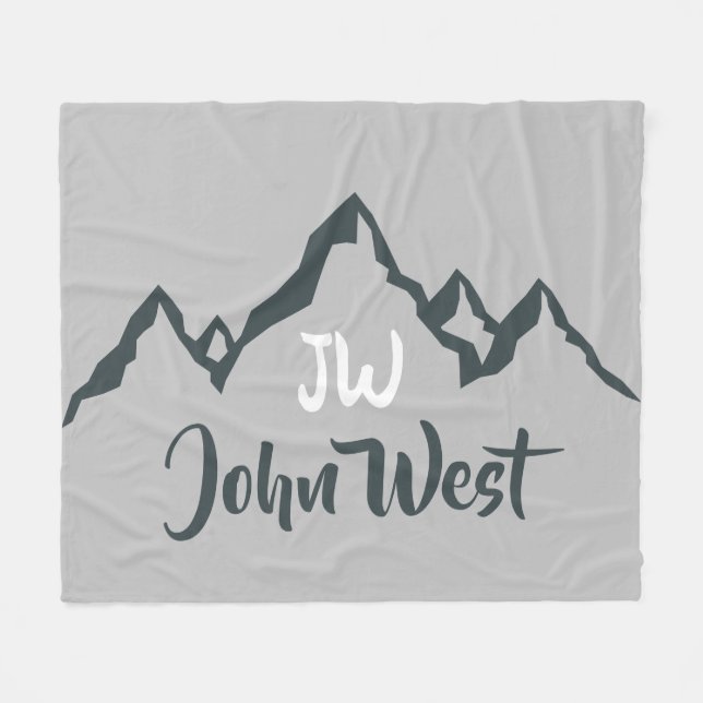 Artritat bergsområde, anpassbart monogram fleecefilt (Framsidan (Horisontell))