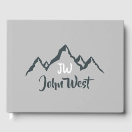 Artritat bergsområde, anpassbart monogram gästböcker