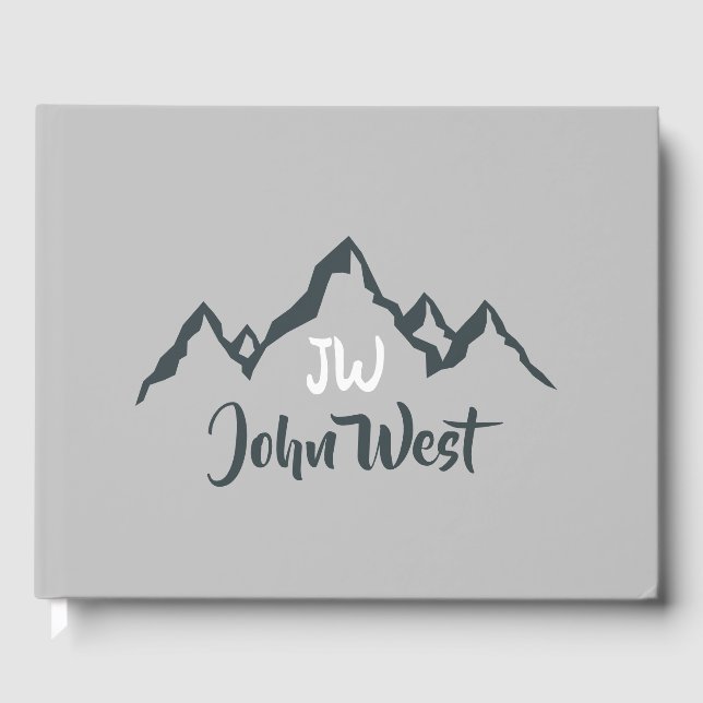 Artritat bergsområde, anpassbart monogram gästböcker (Framsida)