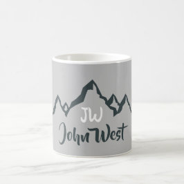 Artritat bergsområde, anpassbart monogram kaffemugg
