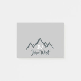 Artritat bergsområde, anpassbart monogram post-it block