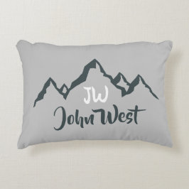 Artritat bergsområde, anpassbart monogram prydnadskudde