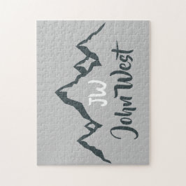 Artritat bergsområde, anpassbart monogram pussel