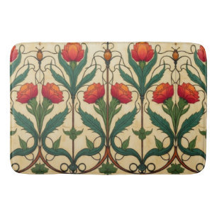 Arts & Crafts Craftsman och Mission fris blom- Badrumsmatta
