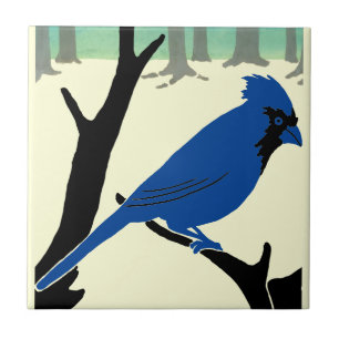 Arts & Crafts eller Craftsof 1907 Bird Ceramic Til Kakelplatta