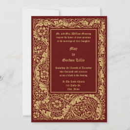 Arts & Crafts Style 1905 Floral Foliage Wedding Inbjudningar