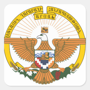 Artsakh (Nagorno-Karabakh) vapensköld Fyrkantigt Klistermärke