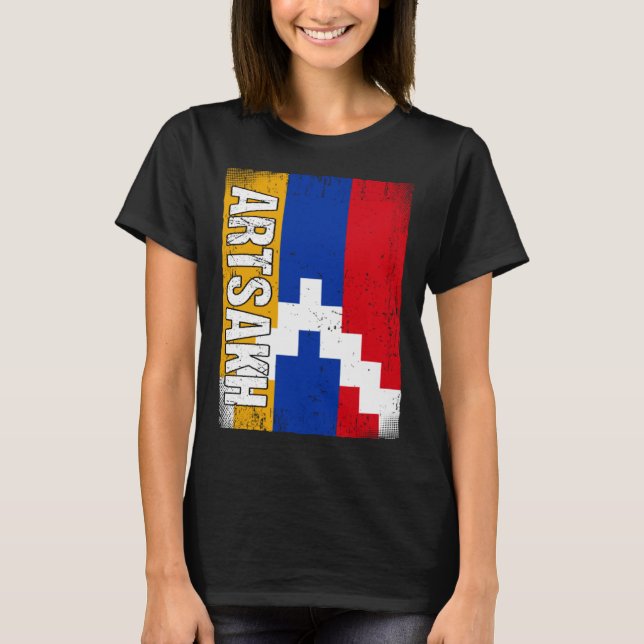 Artsakhian Flagga Artsakh T Shirt (Framsida)