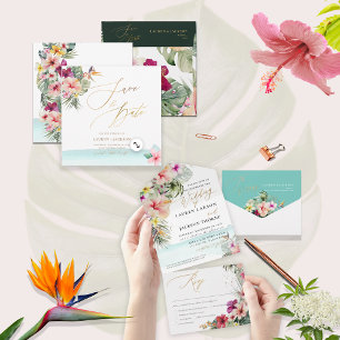 ArtsApp Chic Tropical Paradise Bröllop Spara Datumet