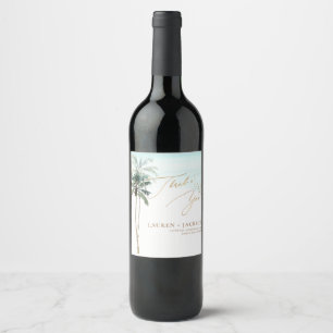 ArtsApp Chic Tropical Paradise Bröllop Vinflaska Etikett