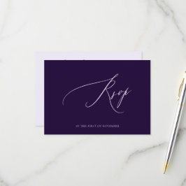 ArtsApp Elegant Aubergine RSVP Lyxig Kalligrafi OSA Kort