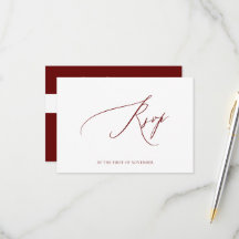 ArtsApp Elegant Burgunderröd RSVP Lyxig Kalligrafi