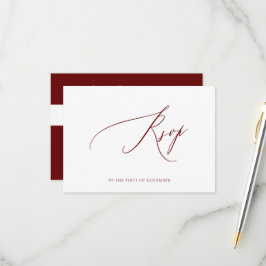 ArtsApp Elegant Burgunderröd RSVP Lyxig Kalligrafi OSA Kort