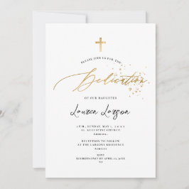 ArtsApp Elegant Faux Guld Calligraphy Dedication Inbjudningar
