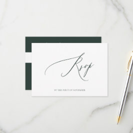 ArtsApp Elegant Frodig Grön RSVP Lyxig Kalligrafi OSA Kort