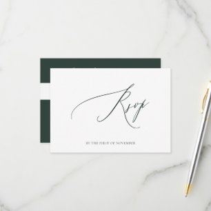 ArtsApp Elegant Frodig Grön RSVP Lyxig Kalligrafi OSA Kort