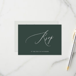 ArtsApp Elegant Frodig Grön RSVP Lyxig Kalligrafi OSA Kort