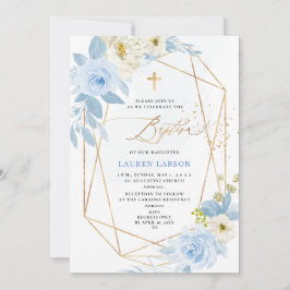 ArtsApp-Elegant H2 Dusty Blue Ro Baptism Inbjudningar