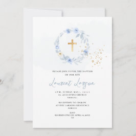 ArtsApp-Elegant H2 Dusty Blue Ro Baptism Inbjudningar